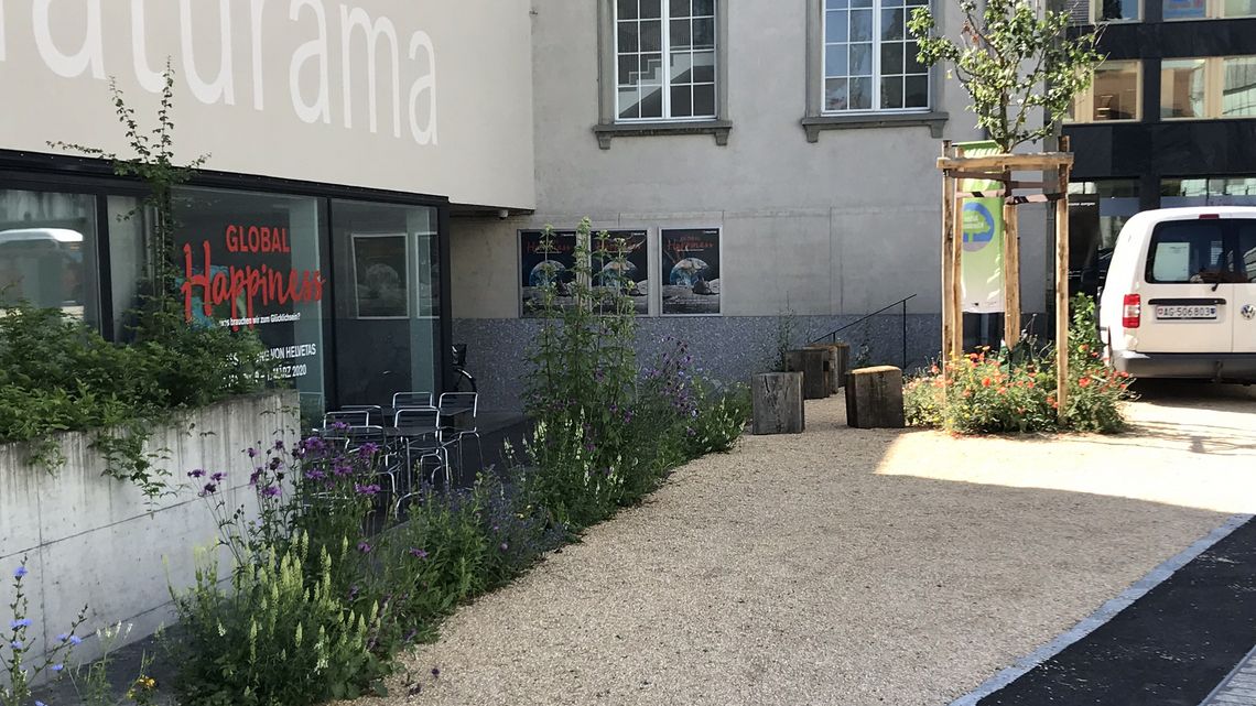 Parkplatz vor dem Naturama