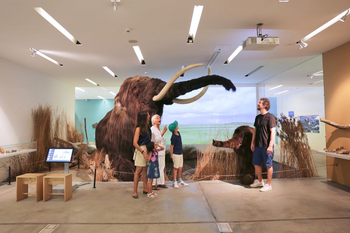 Naturama-Mammut mit Familie