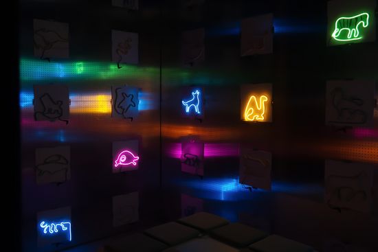 Von Kindern gemachte LED-Leuchten in Tierform