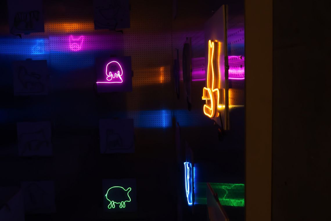 Von Kindern gemachte LED-Leuchten in Tierform